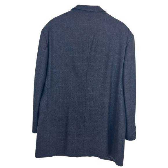Charcoal Windowpane‎ Stafford Executive Wool Cashmere Blazer Sport Coat 48R - Picture 3 of 8